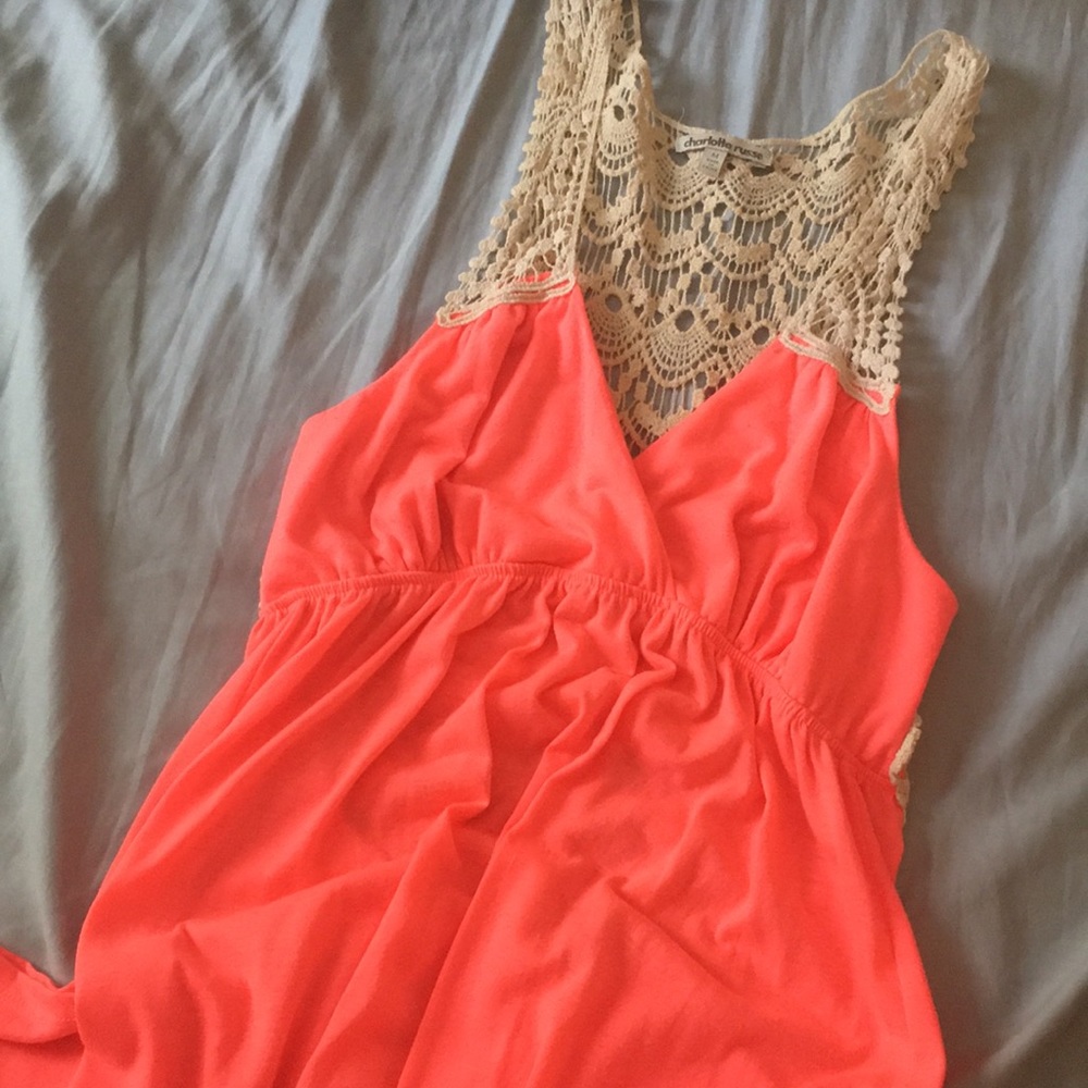Neon coral pink maxi dress!